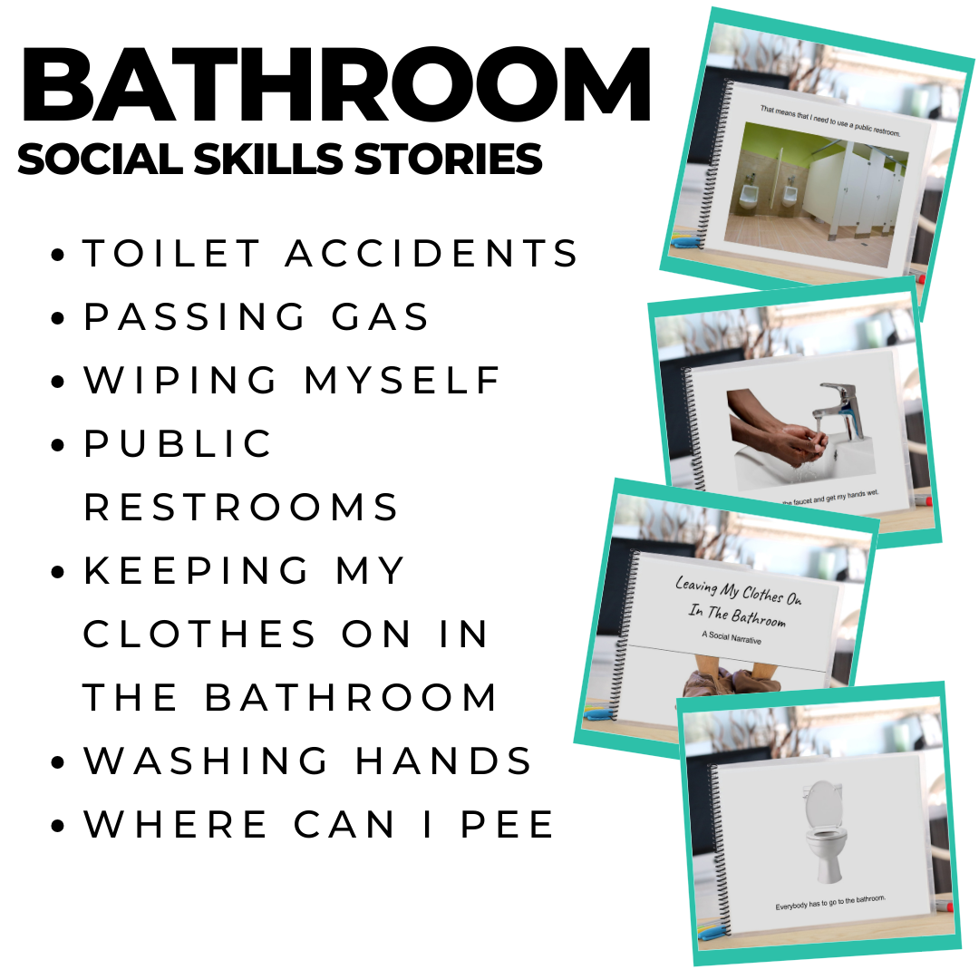 Bathroom Social Skills Story Bundle: Collection of 6 Social Narratives: Editable (Printable PDF )