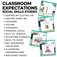 Thumbnail for Social Skills Stories: Classroom Expectations Bundle: Editable