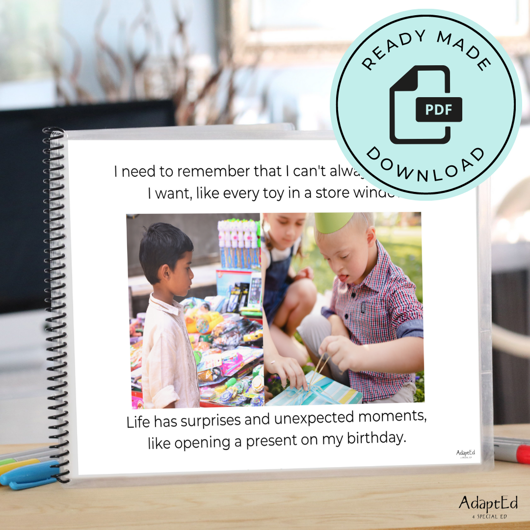 Understand Disappointment: When I Don't Get What I Want Editable Social Skills Story (Printable PDF)