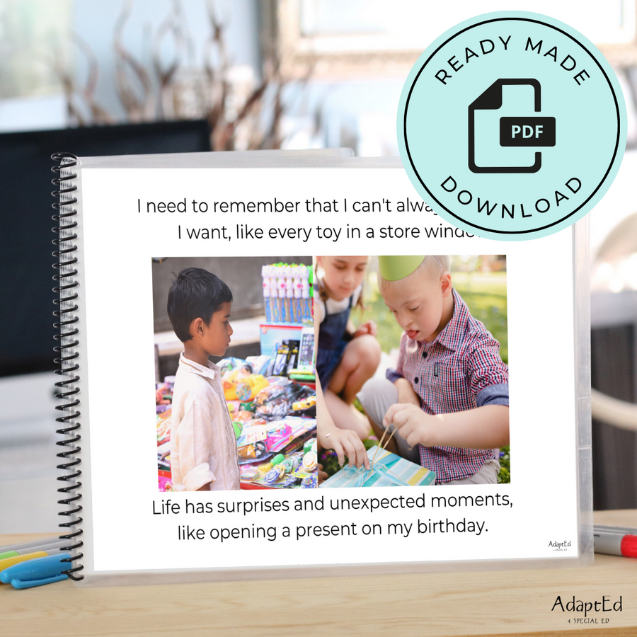 Understand Disappointment: When I Don't Get What I Want Editable Social Skills Story (Printable PDF)