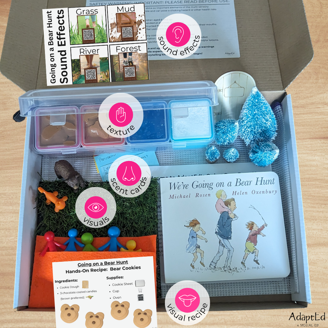 Multi-Sensory Storytelling Kit: Going on a Bear Hunt (Printed and Shipped)