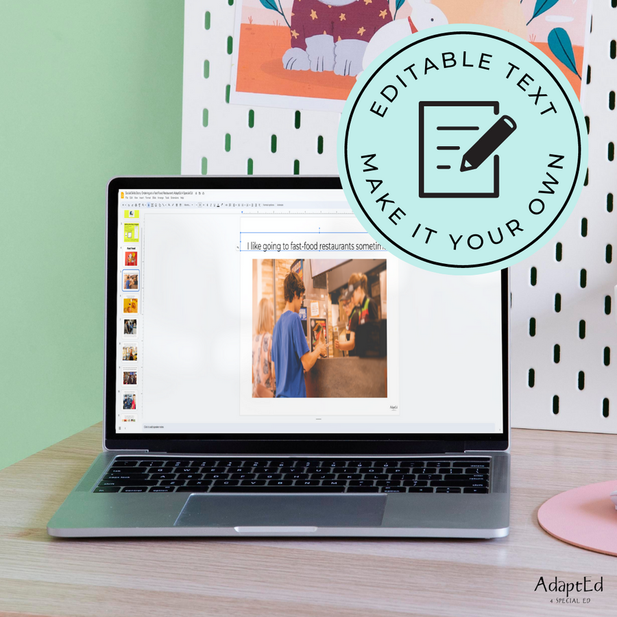 Social Skills Story: Ordering Fast Food: Editable (Printable PDF )