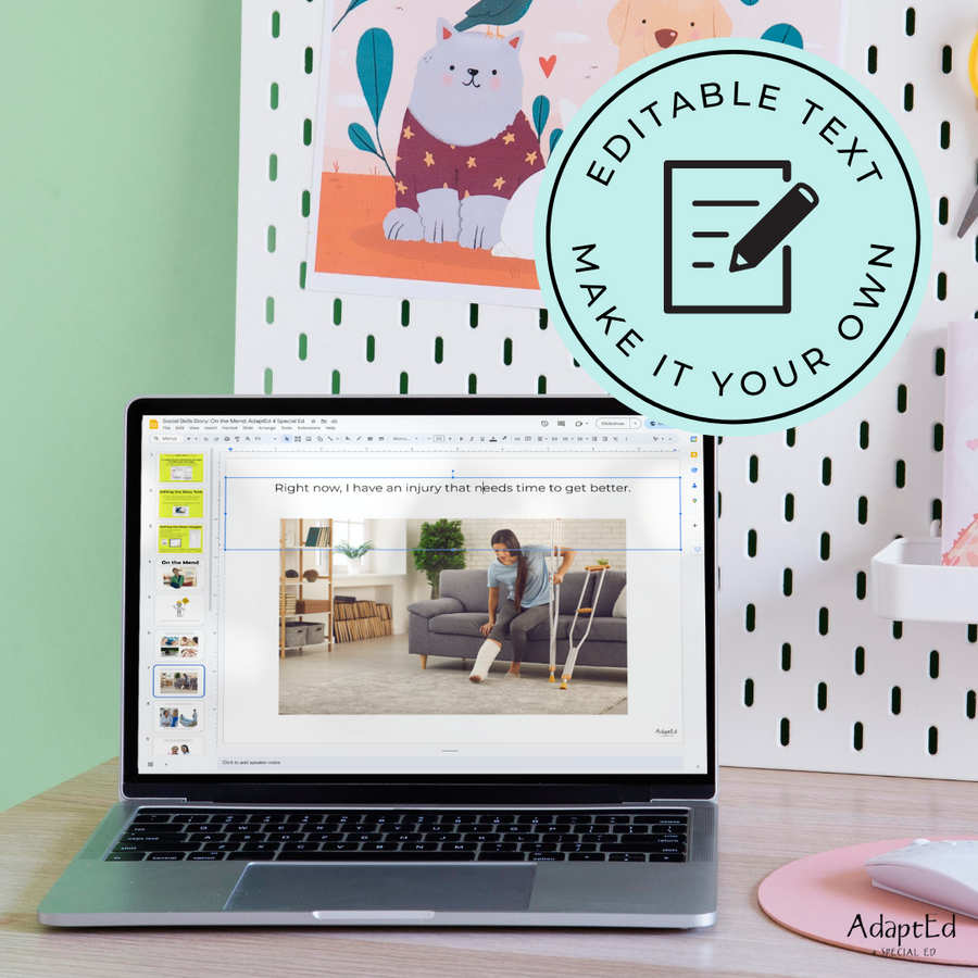 Understanding an Injury: Safety Social Skills Story  (Printable PDF/ Editable )