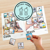 Thumbnail for Action VERBS Adapted Books + File Folder Sorts (Printable PDF + Interactive Digital Versions) Verbs - AdaptEd4SpecialEd