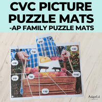 Thumbnail for CVC Picture Puzzle Mats (-ap family words) Apple Themed - AdaptEd4SpecialEd