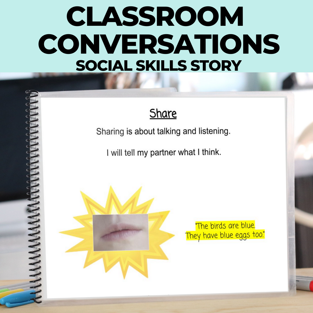 Social Story: Classroom Conversations- Think, Pair, Share (Printable PDF) School - AdaptEd4SpecialEd