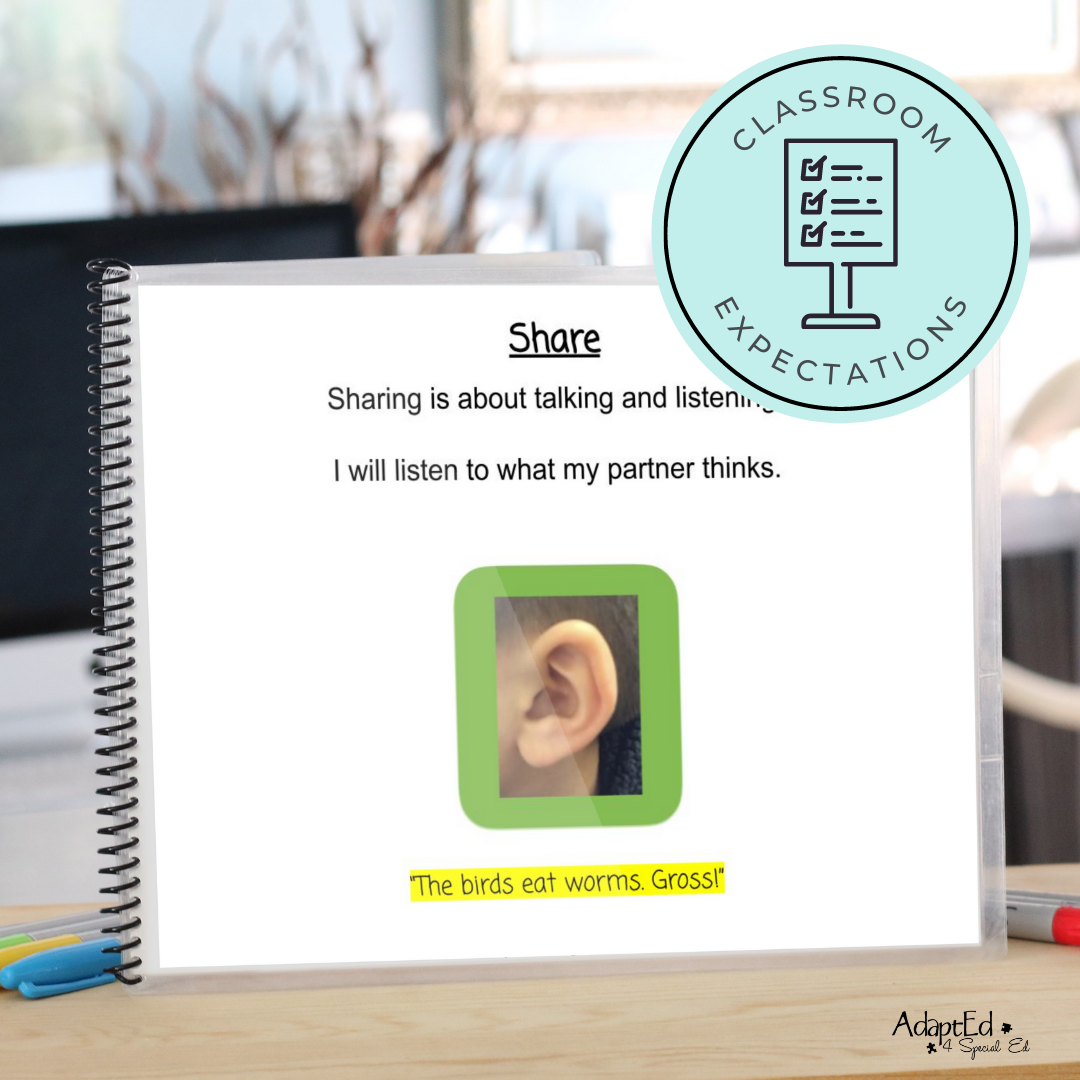 Social Story: Classroom Conversations- Think, Pair, Share (Printable PDF) School - AdaptEd4SpecialEd