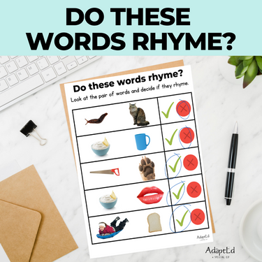 Do These Words Rhyme? Phonemic Awareness Activity - AdaptEd4SpecialEd