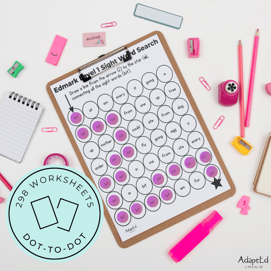 Edmark Level 1 Sight Words Dot to Dot Stamp It Maze