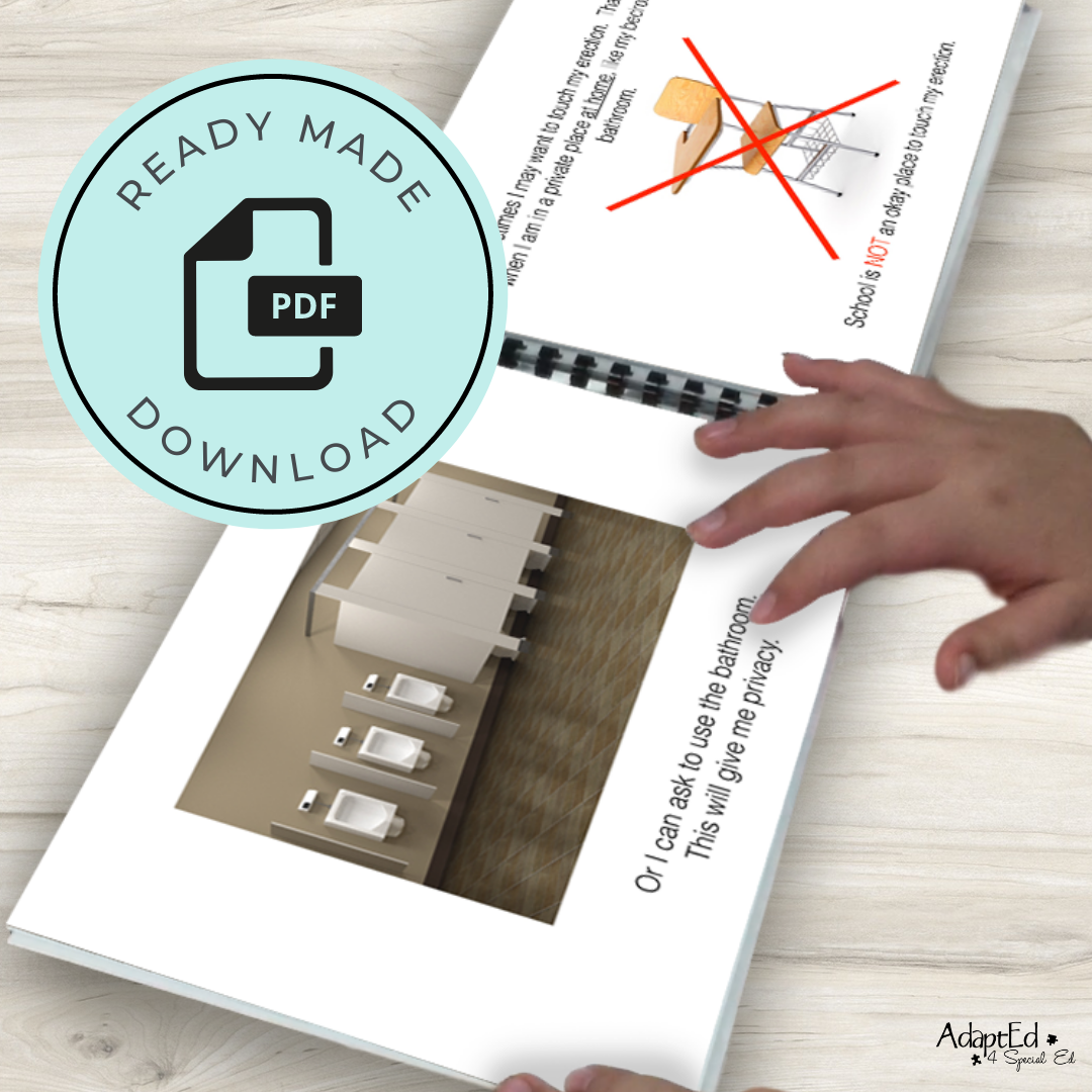 Social Narrative: Erection: Editable (Printable PDF ) Puberty - AdaptEd4SpecialEd