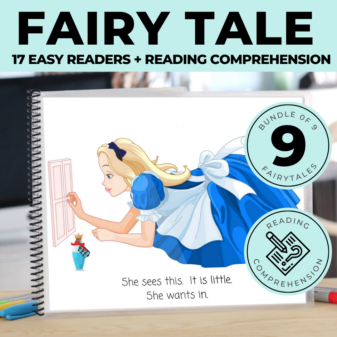 Emergent Reader Fairy Tale BUNDLE + Reading Comprehension (Printable PDF's) - AdaptEd4SpecialEd