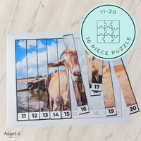Thumbnail for Farm Animal Counting Puzzles: Counting 1-5 1-10 11-20 21-30 (Printable PDF)