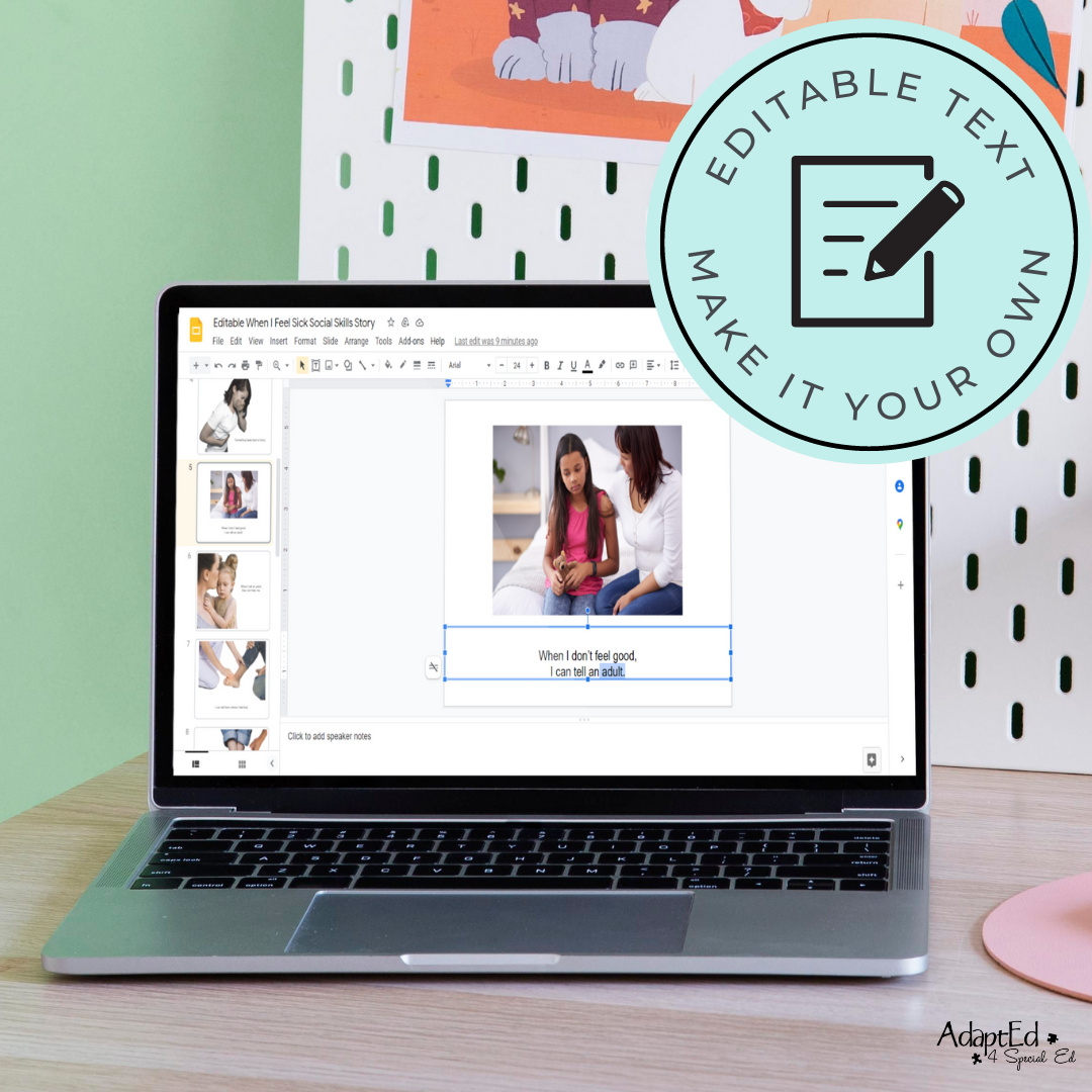 Social Skills Story: When I Feel Sick (Printable PDF) Social Skills - AdaptEd4SpecialEd