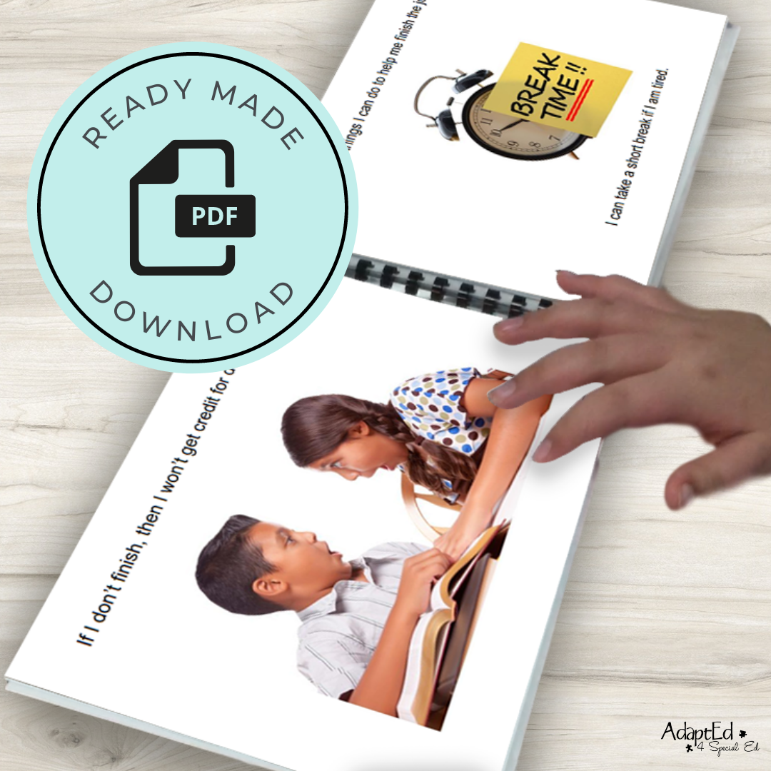 Social Skills Story: Completing My Work: Editable (Printable PDF) Job Skills - AdaptEd4SpecialEd