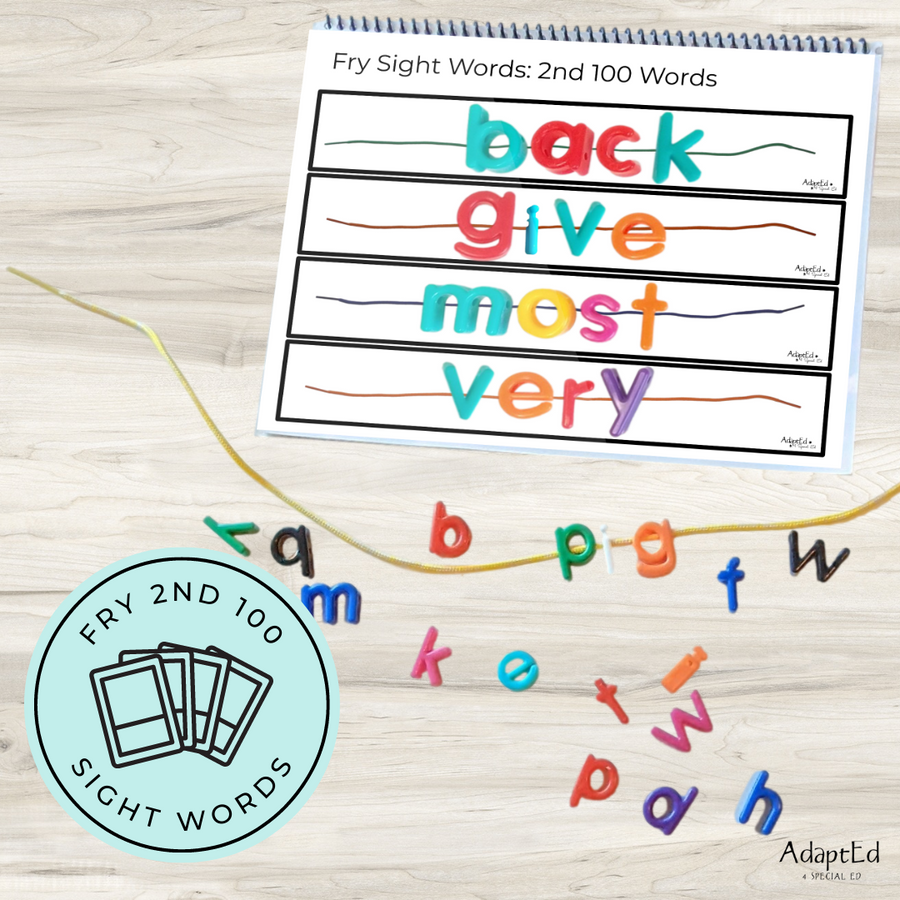 Fry 2nd 100 Sight Words Word Work Letter Beads - AdaptEd4SpecialEd