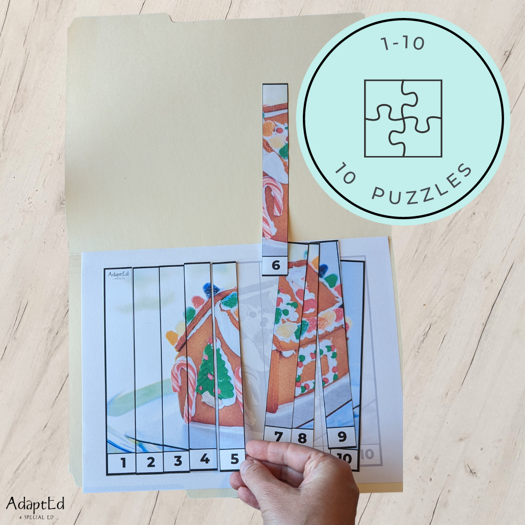 Gingerbread Counting Puzzles: Counting 1-5 1-10 11-20 21-30 (Printable PDF)