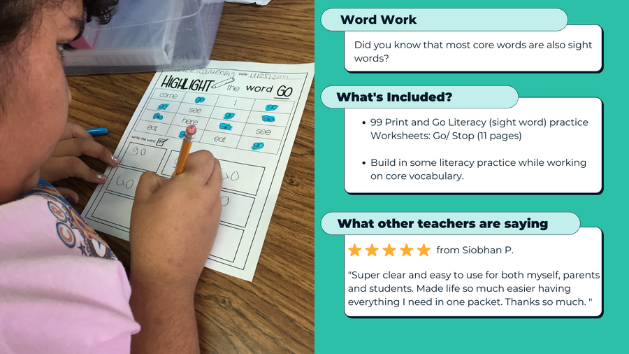 Core Words Mega BUNDLE (Printable PDF's) - AdaptEd4SpecialEd