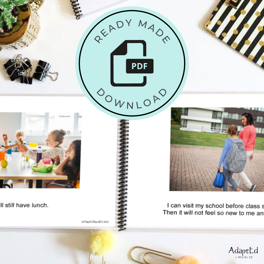 Social Skills Story: Going to a New Elementary School (Printable PDF) School - AdaptEd4SpecialEd