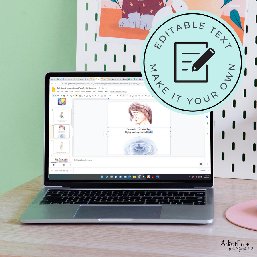 Social Skills Story: Grieving the Loss of a Loved One | Death | Grief: Editable (Printable PDF ) Social Skills - AdaptEd4SpecialEd