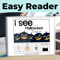 Thumbnail for Halloween Easy Reader Adapted Book (Printable PDF) Wh Questions - AdaptEd4SpecialEd