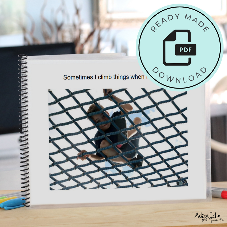 Neurodiversity Affirming Social Skills Story: I Like to Climb: Editable Neurodivergent Affirming - AdaptEd4SpecialEd