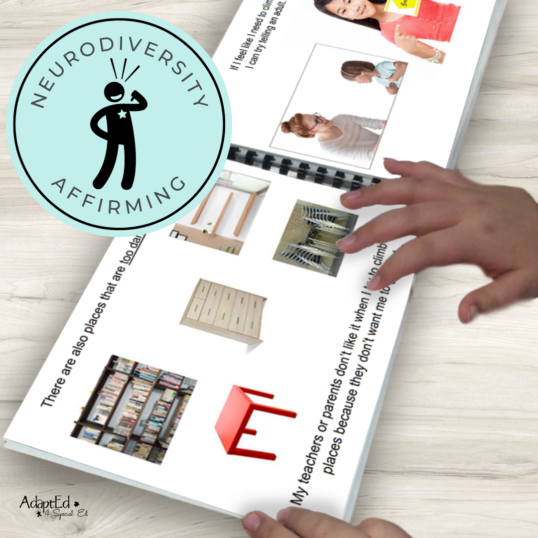 Neurodiversity Affirming Social Skills Story: I Like to Climb: Editable Neurodivergent Affirming - AdaptEd4SpecialEd