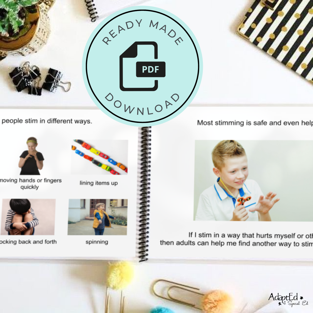 Social Narrative: I Stim & Stimming Feels Good: Editable (Printable PDF ) Neurodivergent Affirming - AdaptEd4SpecialEd