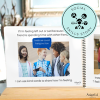 Thumbnail for Social Skills Story: Sharing My Friend | Feeling Jealous: Editable (Printable PDF )