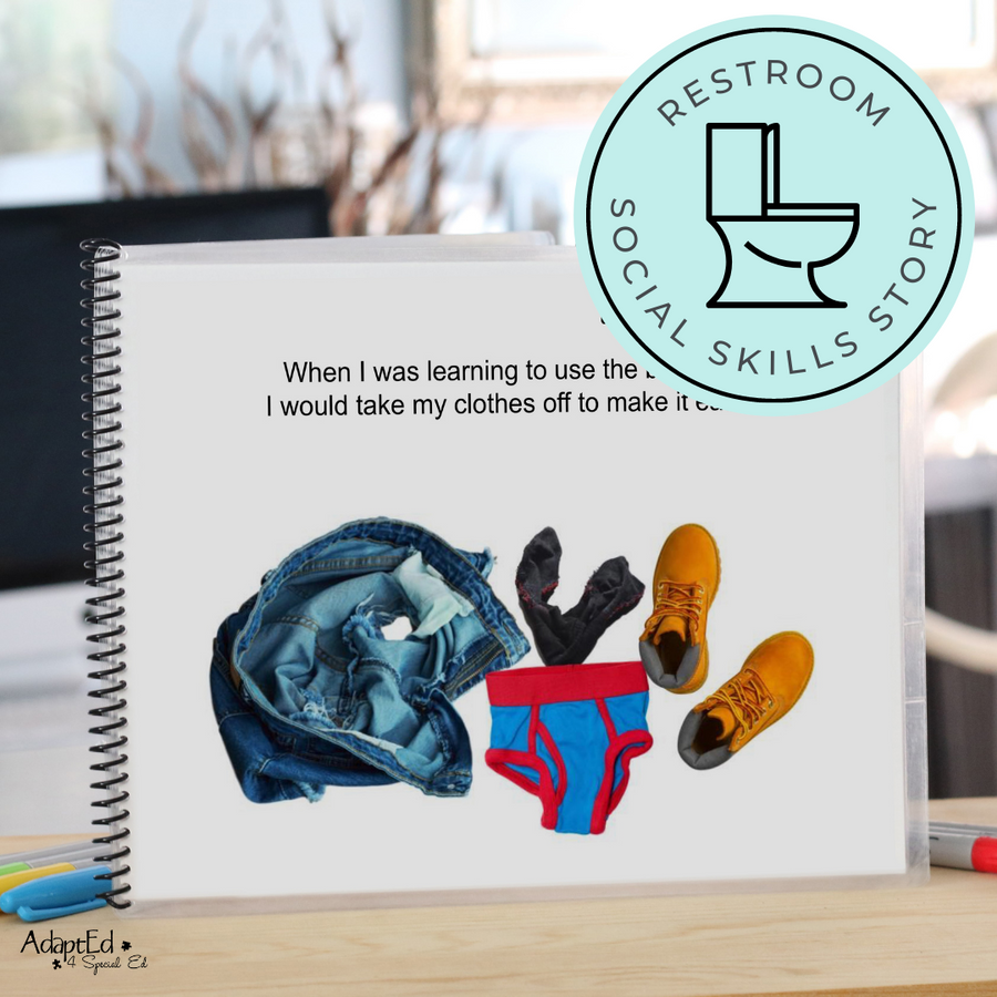 Social Narrative: Keeping My Clothes on in the Bathroom: Editable (Printable PDF ) Hygiene - AdaptEd4SpecialEd