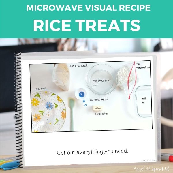 Visual Recipe: Microwave Marshmallow Rice Treats (Printable PDF) - AdaptEd4SpecialEd