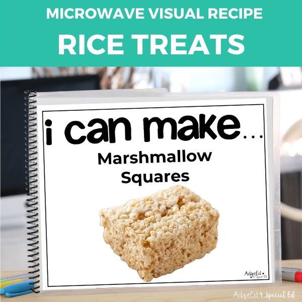 Visual Recipe: Microwave Marshmallow Rice Treats (Printable PDF) - AdaptEd4SpecialEd
