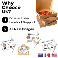 Thumbnail for Menu Math Pizza Parlor 4 Task Card Decks (Printable PDF) Menu Math - AdaptEd4SpecialEd