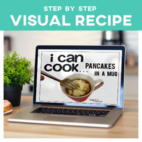 Thumbnail for Visual Recipe: Microwave Pancakes (Printable PDF) - AdaptEd4SpecialEd