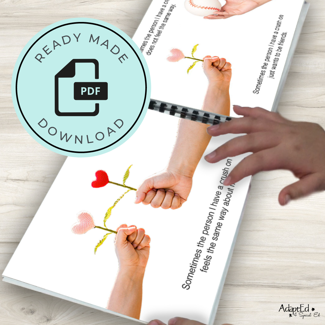 Social Skills Story: My Crush Doesn't Feel The Same Way: Unrequited Love: Editable (Printable PDF ) Puberty - AdaptEd4SpecialEd