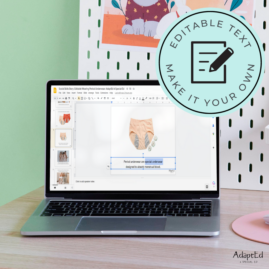 Social Skills Story: Period Underwear: Editable (Printable PDF )