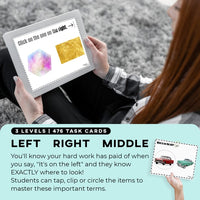 Thumbnail for Task Cards: Position Words: Left, Right, Middle, Top, Bottom, Inside, Outside, Above and Below (Interactive Digital + Printable PDF) Prepositions - AdaptEd4SpecialEd