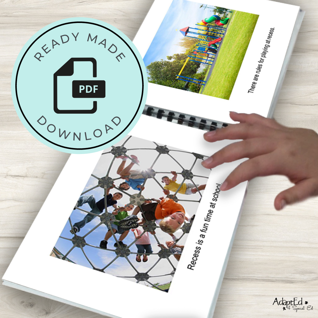 Social Skills Story: Recess Etiquette: Editable (Printable PDF ) School - AdaptEd4SpecialEd