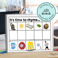 Thumbnail for It's Time to Rhyme Rhyming File Folders Cut & Paste Worksheets Adapted Book - AdaptEd4SpecialEd