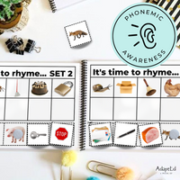 Thumbnail for It's Time to Rhyme Rhyming File Folders Cut & Paste Worksheets Adapted Book - AdaptEd4SpecialEd
