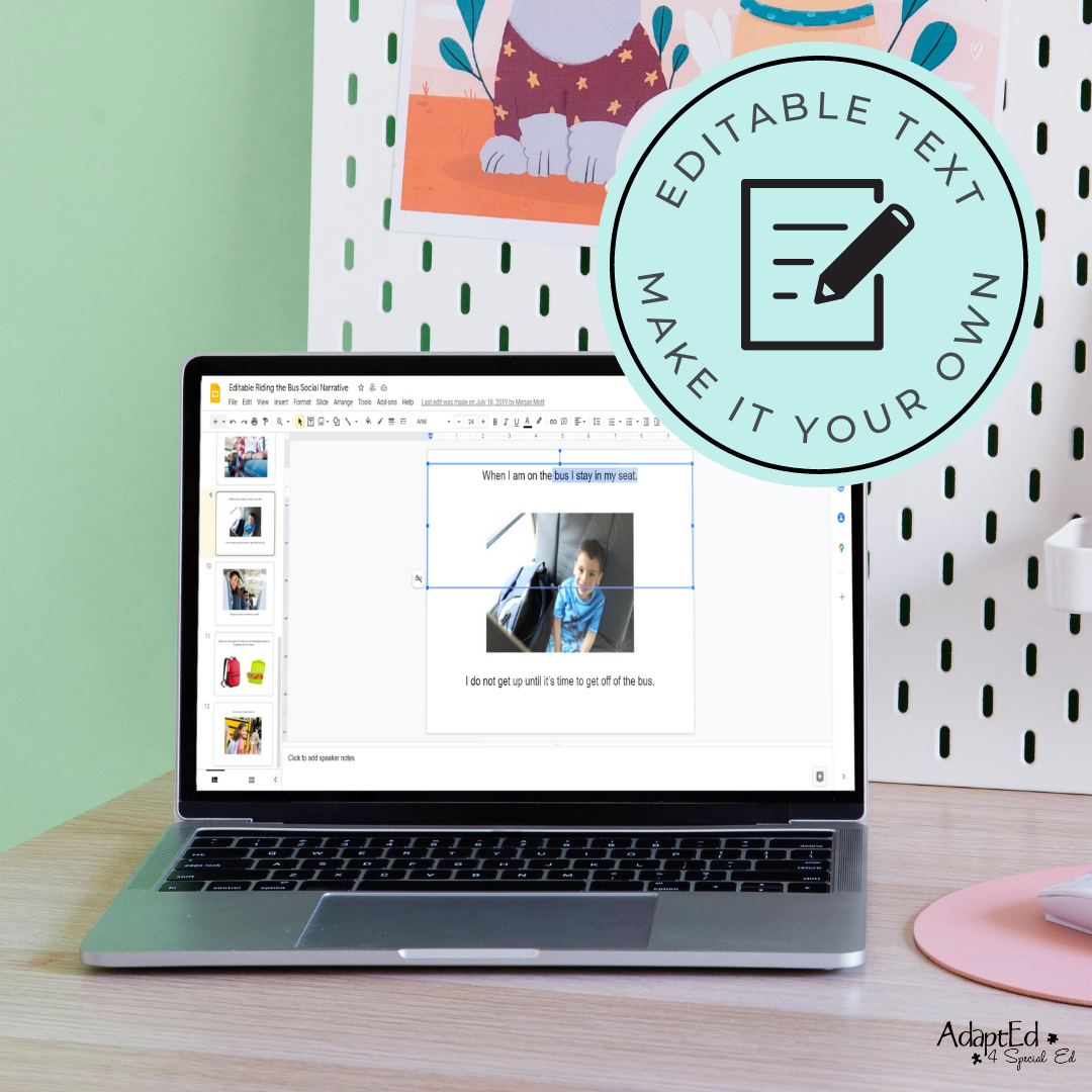 Social Skills Story: Riding the Bus: Editable (Printable PDF ) School - AdaptEd4SpecialEd