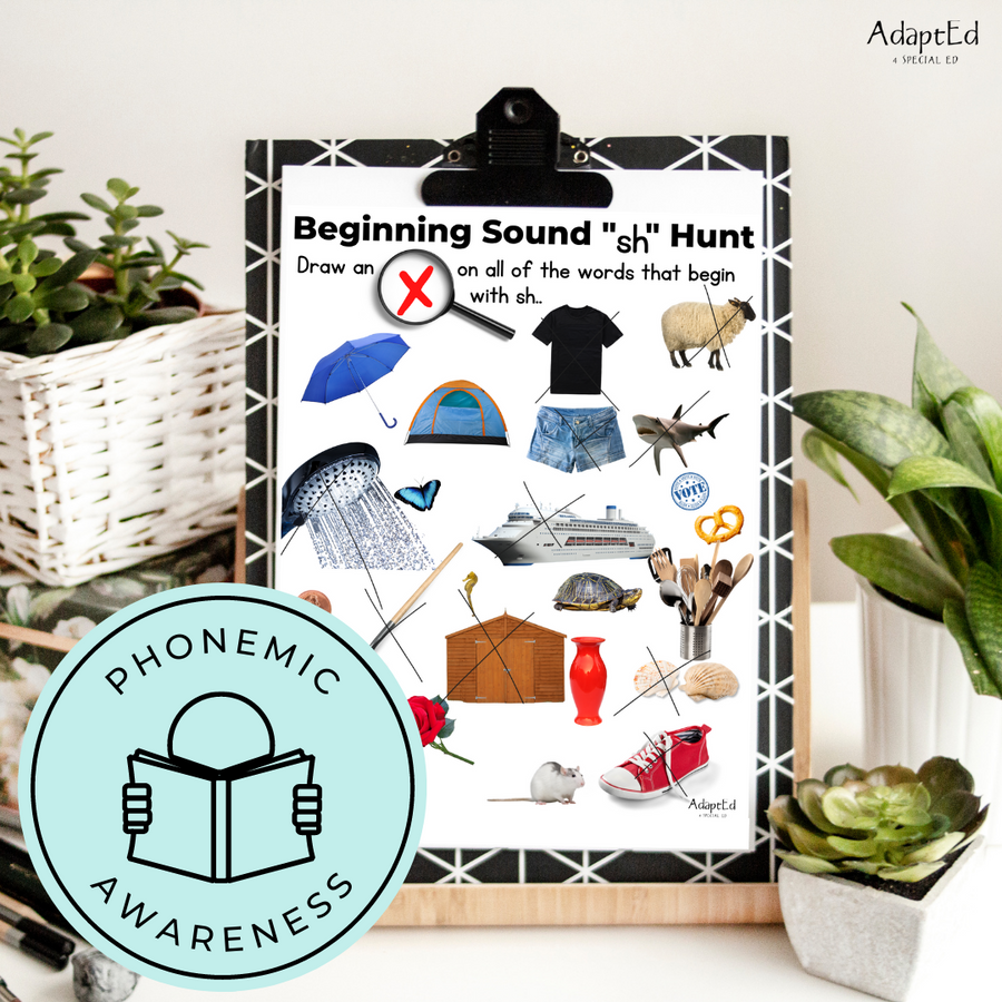 Digraph Beginning Sounds I Spy "Sh" - AdaptEd4SpecialEd