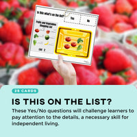 Thumbnail for Follow the Shopping List: Fruits and Veggies (Interactive Digital + Printable PDF) Shopping List - AdaptEd4SpecialEd