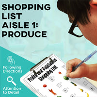 Thumbnail for Follow the Shopping List: Fruits and Veggies (Interactive Digital + Printable PDF) Shopping List - AdaptEd4SpecialEd