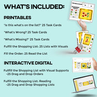 Thumbnail for Follow the Shopping List: Fruits and Veggies (Interactive Digital + Printable PDF) Shopping List - AdaptEd4SpecialEd