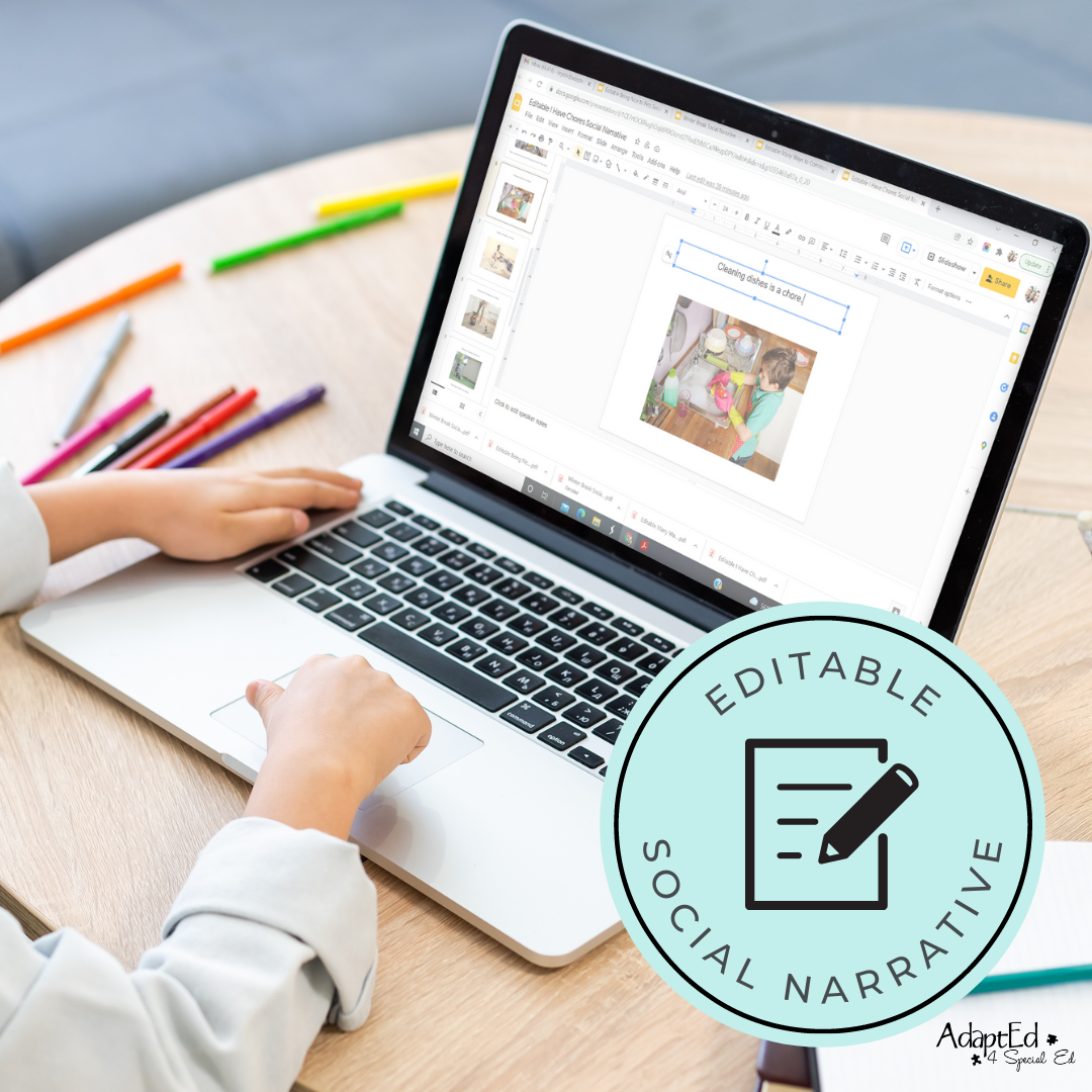 Social Skills Story: I Have Chores: Editable (Printable PDF ) Life Skills - AdaptEd4SpecialEd