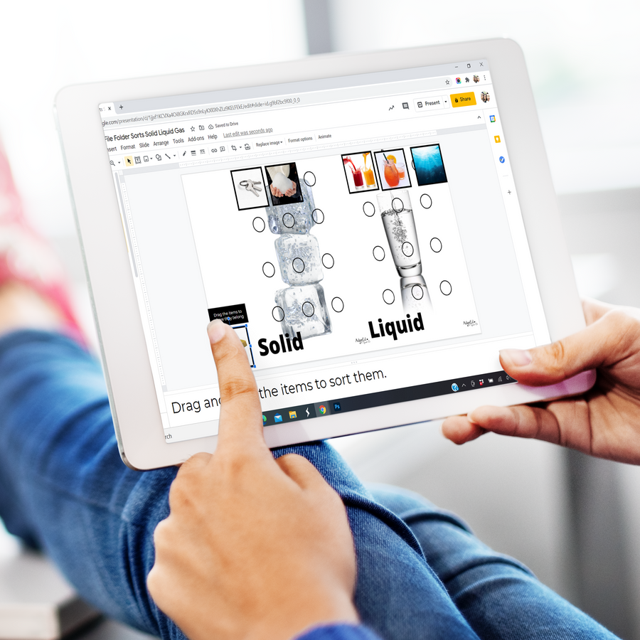 Science Sorts: States of Matter Solid, Liquid Gas File Folders (Printable PDF + Digital) File Folders - AdaptEd4SpecialEd
