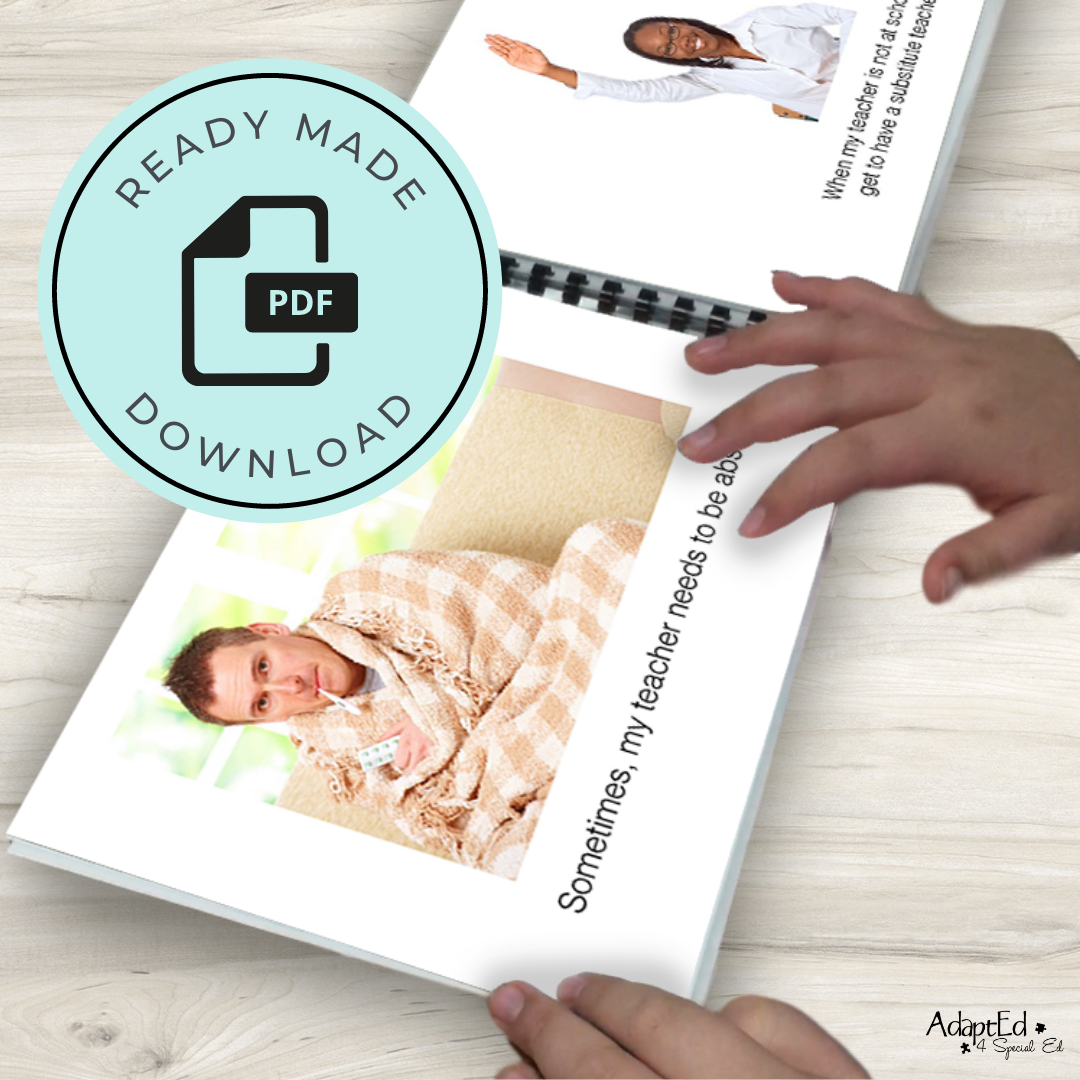 Social Story: Substitute Teacher (Printable PDF) School - AdaptEd4SpecialEd