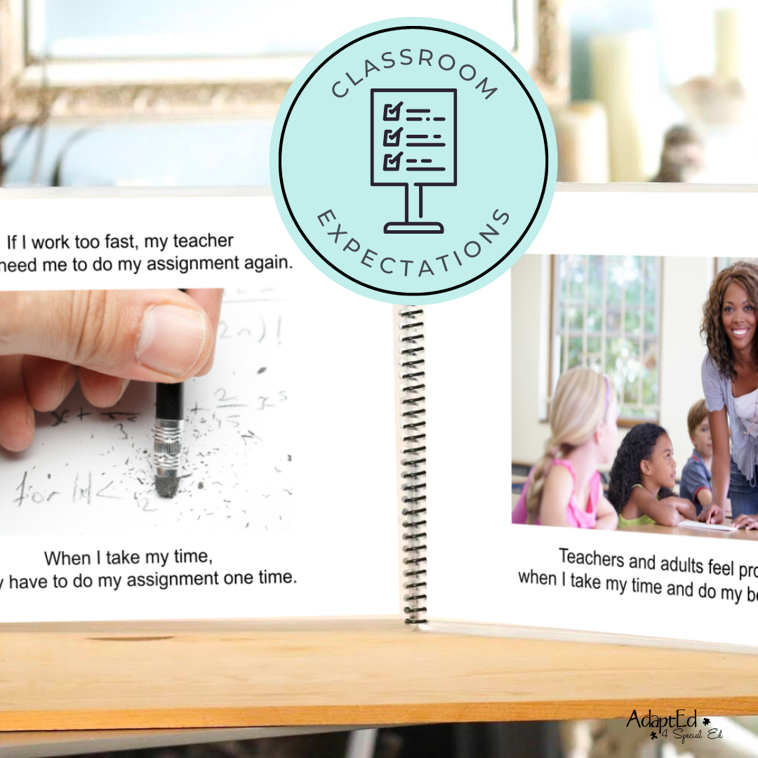 Social Skills Story: Taking My Time with my Work: Editable (Printable PDF ) School - AdaptEd4SpecialEd