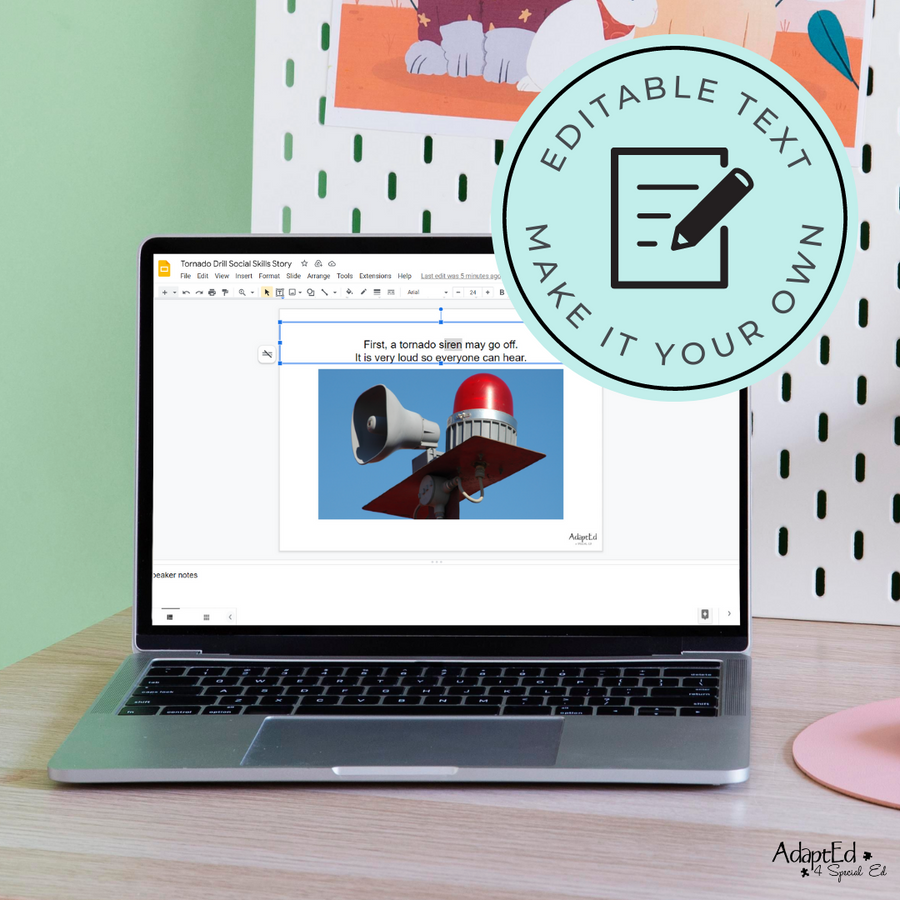 Social Skills Story: Tornado Drill: Editable (Printable PDF) School - AdaptEd4SpecialEd