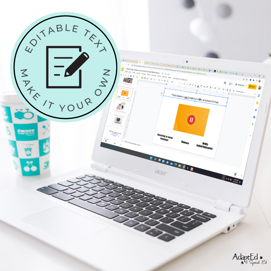 Neurodivergent Affirming Social Skills Story: Stopping When Time is Up: Editable (Printable PDF) Neurodivergent Affirming - AdaptEd4SpecialEd